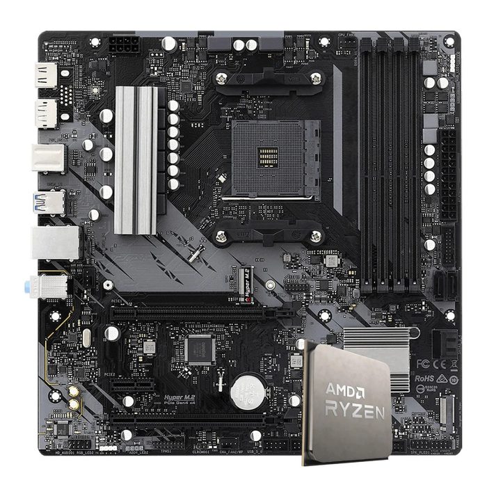 Kit Upgrade, AMD Ryzen 7 5700X, + Placa Mãe Chipset B550
