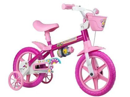 bicicleta infantil nathor flower aro 12 rosa