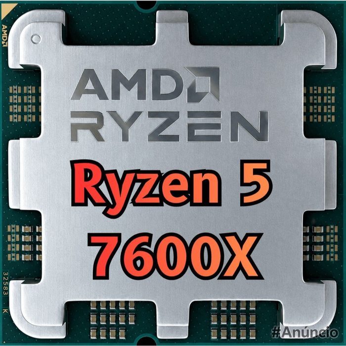Processador AMD Ryzen 5 7600X, 4.7GHz 5.3GHz Max Turbo , Cache 38 MB, 6 Núcleos, 12 Threads, AM5, Com Vídeo Integrado