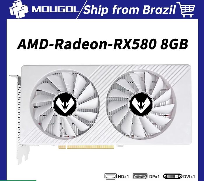 RX 580 8GB Placas de Vídeo MOUGOL AMD Radeon Series RX580 8G BLACK 8PIN
