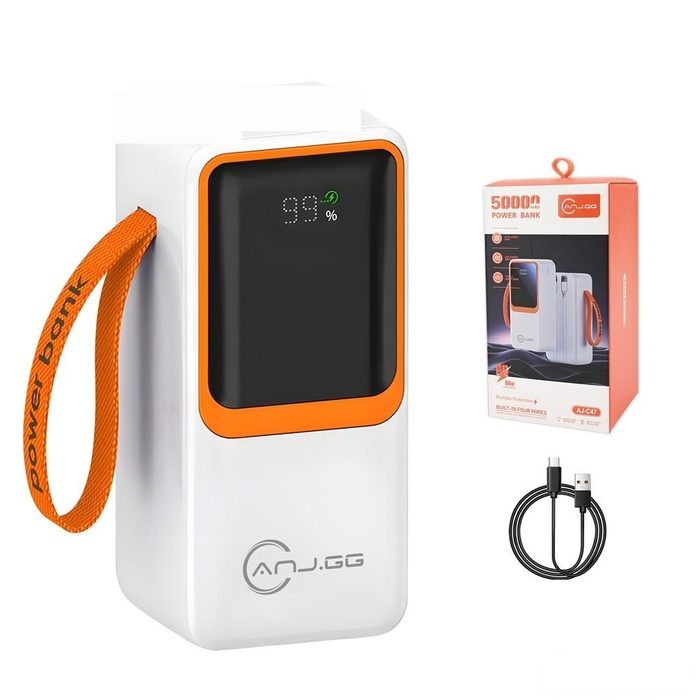 Power Bank 20000/30000/50000mAh Carga Rápida Display Digital 33W 66W USB Type-C