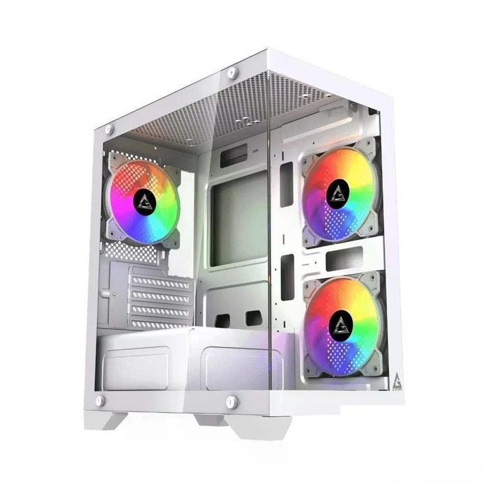 Gabinete Gamer G-Storm Raider, Mid Tower, Branco, Sem Fonte, Com 3 Fans , GS-RAI-WH-3F