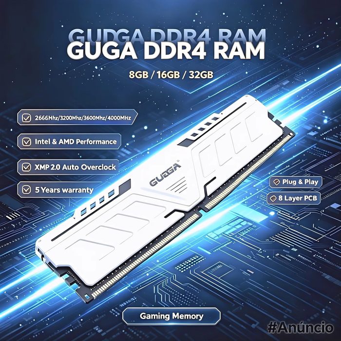 Memória Ram Gudga Ddr4 8GB 3200MHz