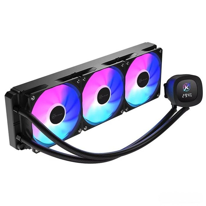Water Cooler Kalkan Aura Digital 360 Argb 360Mm Com Display Intel Amd Preto Klk00101