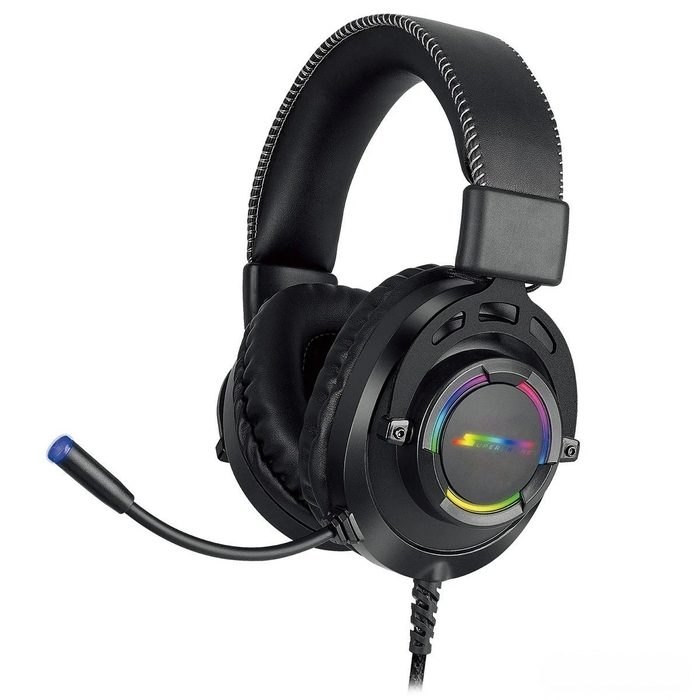 Headset Gamer Superframe Aura 71 Surround Rgb Usb Black