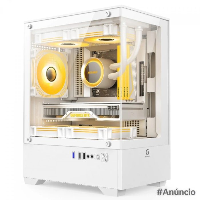 Gabinete Gamer Brx R31W Mid Tower Vidro Matx Com 3 Fans Branco