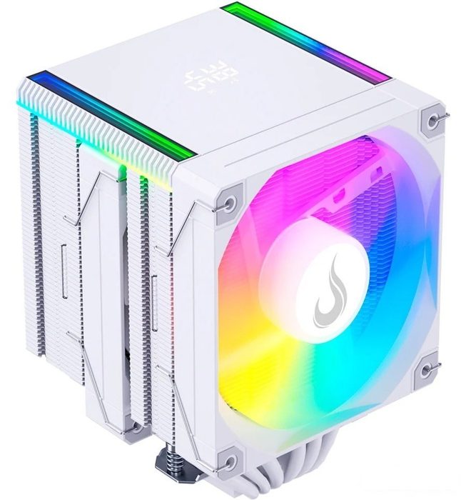 Air Cooler Gamer Rise Mode Temp 6 Pro White Argb Amd E Intel 120Mm Branco Rm Act6P Argb W