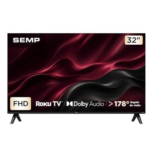 Smart TV Semp 32 Polegadas LED Full HD S42R Roku TV Wi-Fi Dolby Audio Brilho até 220 Nits 32S42R