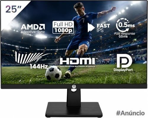 Monitor Gamer 25'' 144hz 0.5ms 1920x1080 HDR10 Resolução FHD HDMI/DP Painel IPS VESA Alta Taxa de Atualização