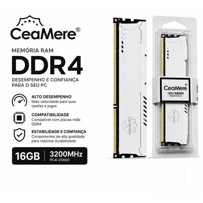 Memória RAM DDR4 16GB / 8GB 3200MHz / 2666MHz Desktop PC 288PIN 1.2V CeaMere Alta Performance