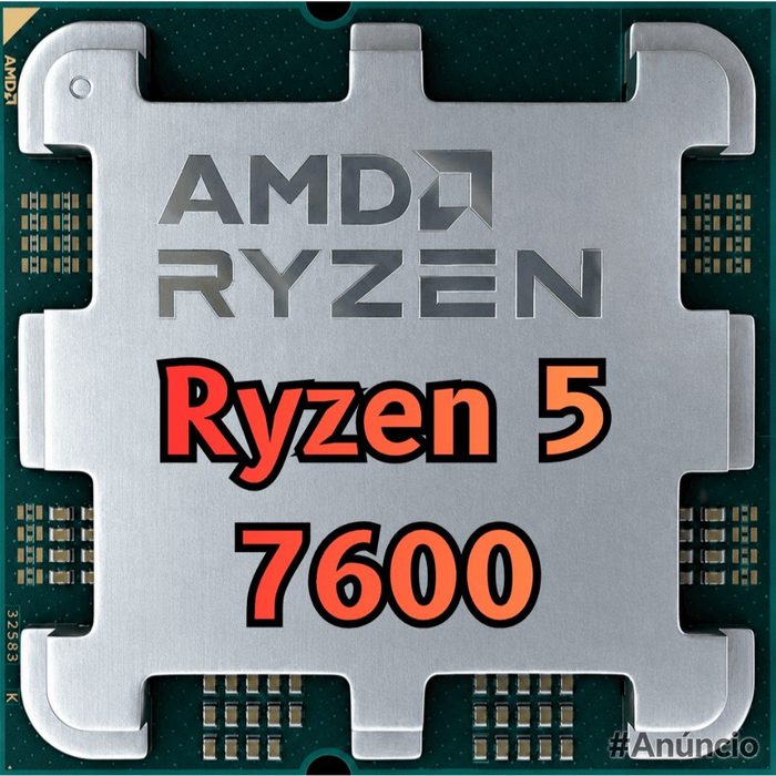 Processador AMD Ryzen 5 7600, 3.8GHz 5.1GHz Max Turbo , Cache 38 MB, 6 Núcleos, 12 Threads, AM5, Com Vídeo Integrado
