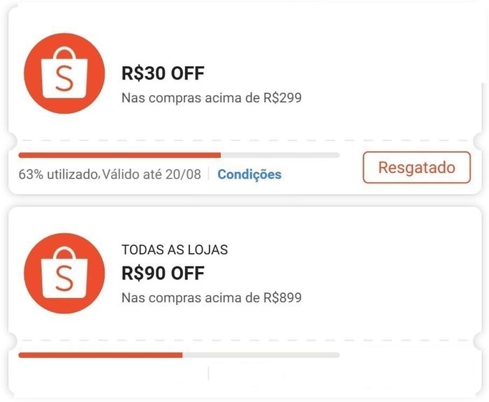 Cupons Shopee Esgotando