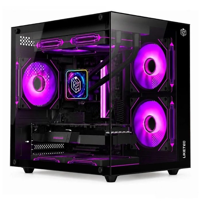 gabinete liketec dasha v2 cubo m atx mini tower vidro temperado