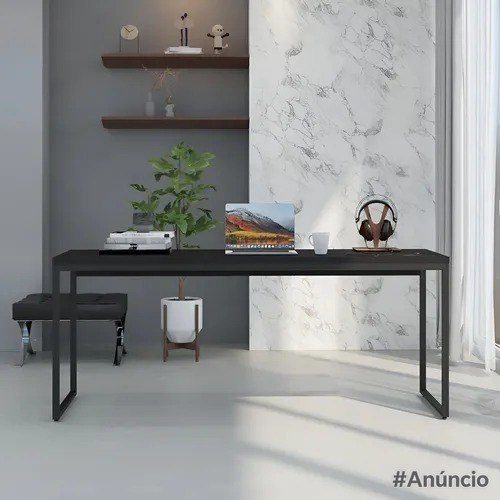 mesa para escritório dynamica diretor 1,80m preto ônix