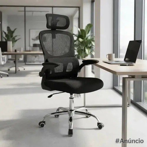cadeira de escritório atlanta preta suporte lombar