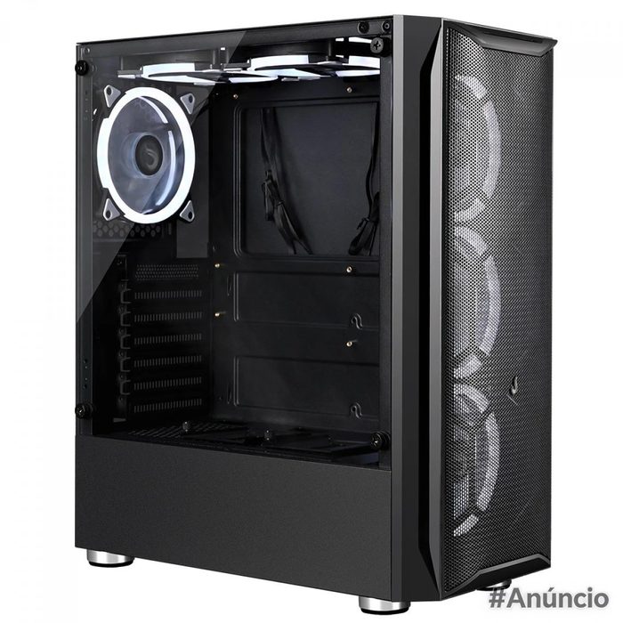 Gabinete Gamer Rise Mode Z03 Glass Mid Tower Vidro Temperado Atx Sem Fonte Sem Fan Preto Rm Z03 03 Fb