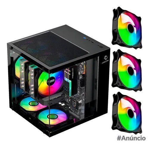 gabinete gb1787 preto micro-atx 3 fans rgb