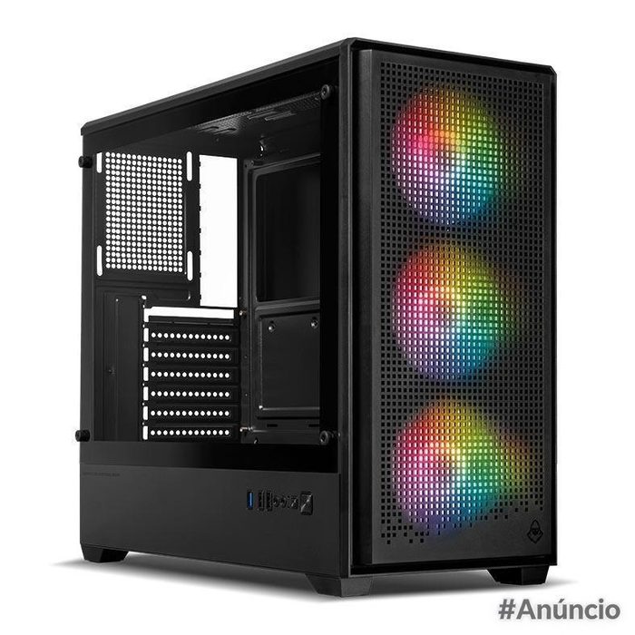 gabinete mancer mugen full-tower lateral de vidro preto