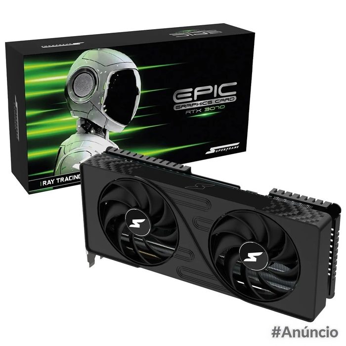 Placa de Vídeo SuperFrame RTX 3070 EPIC 8GB GDDR6