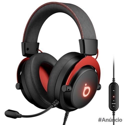 Basike Fone de ouvido jogos para PC - Headset Gamer Pro Ba-FON340 com Microfone, Modo FPS/Música, com som surround 7.1, Falante de 50mm, USB