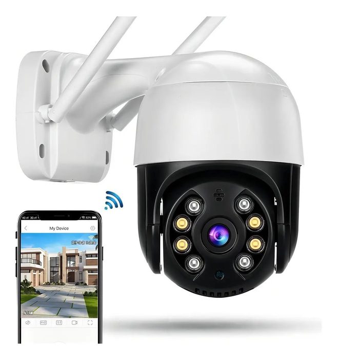 Câmera de Segurança Ip A8 App Icsee Full Hd Wifi 360 Branco/Preto G.Eye
