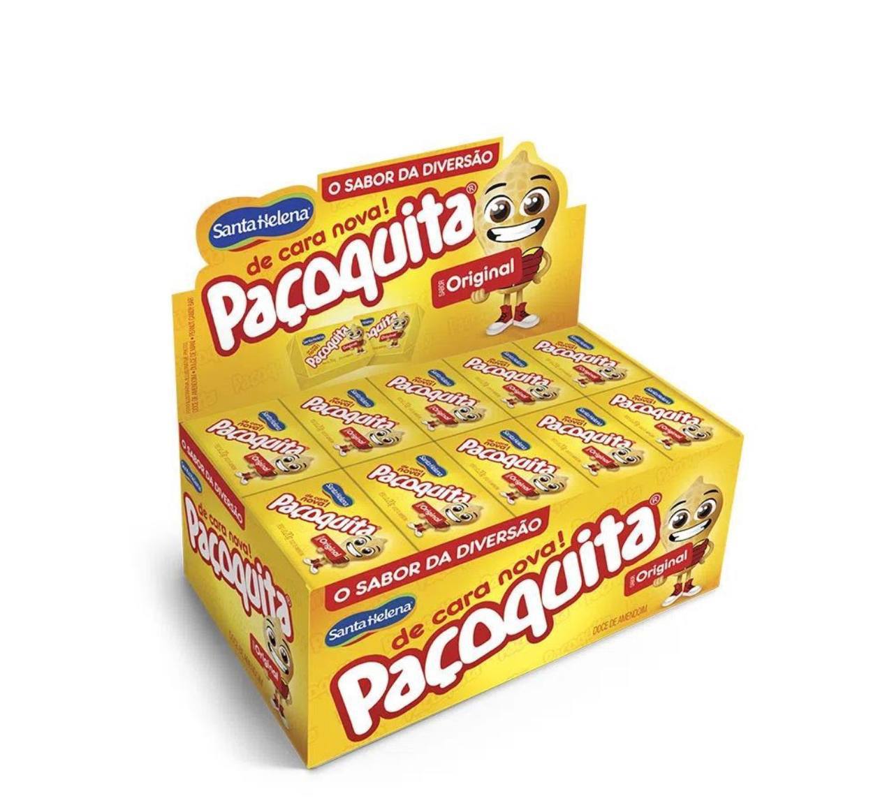 doces paçoquita quadrada embalada display de 1kg com 50 unidades