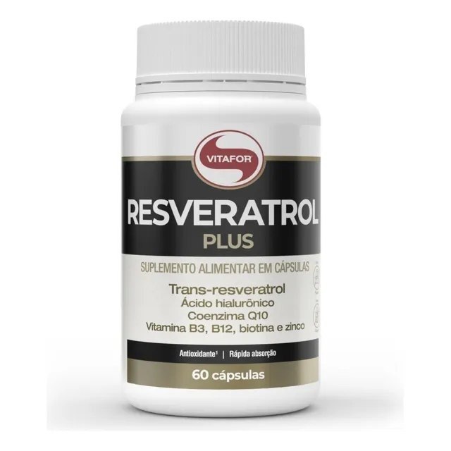 suplemento vitafor resveratrol plus 60 cápsulas sem sabor