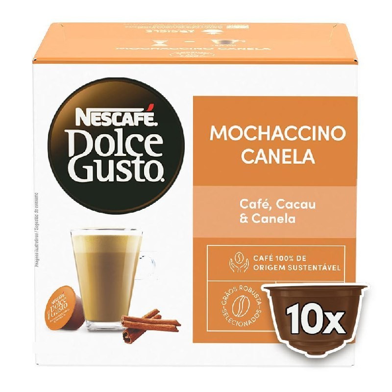 cafés e bebidas nescafé dolce gusto mochaccino canela 10 cápsulas
