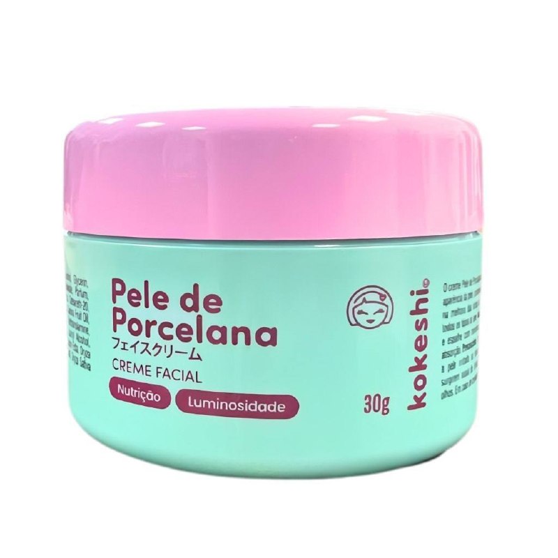 beleza kokeshi pele de porcelana hidratante creme facial 30g