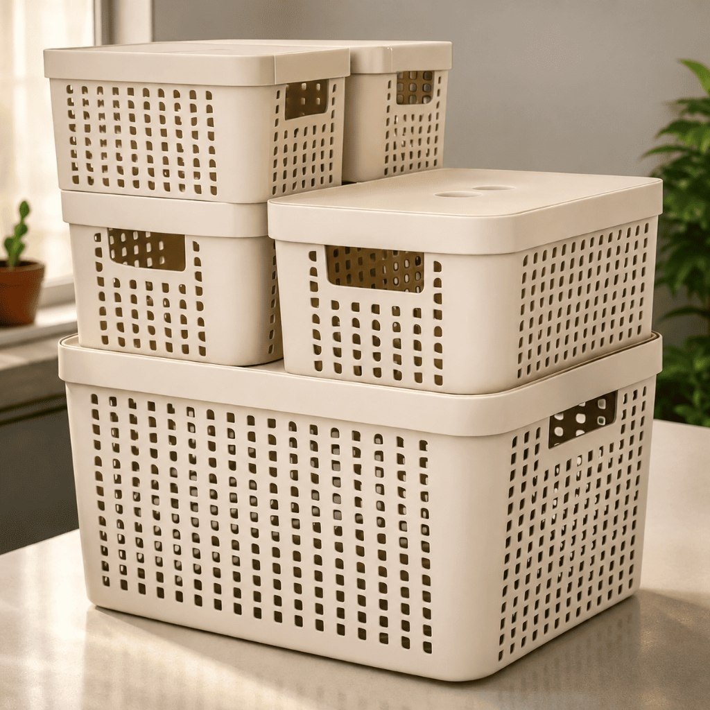 organizador caixas organizadoras com tampa cesto plástico 2 litros 4,5 litros 17 litros