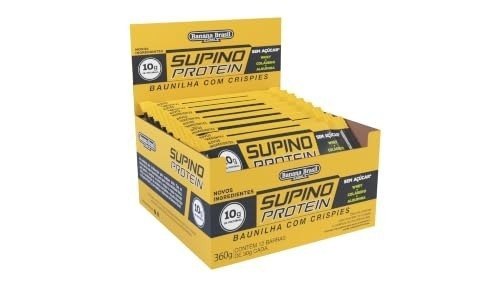 alimentos banana brasil supino protein baunilha com crispies 12 unidades 30g