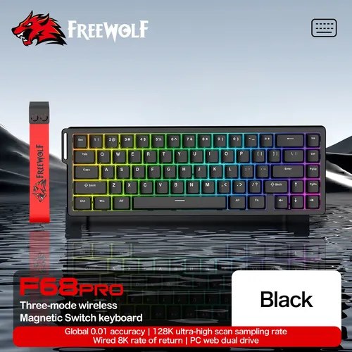 periféricos freewolf f68/f68 pro 3 modos black pro inglês