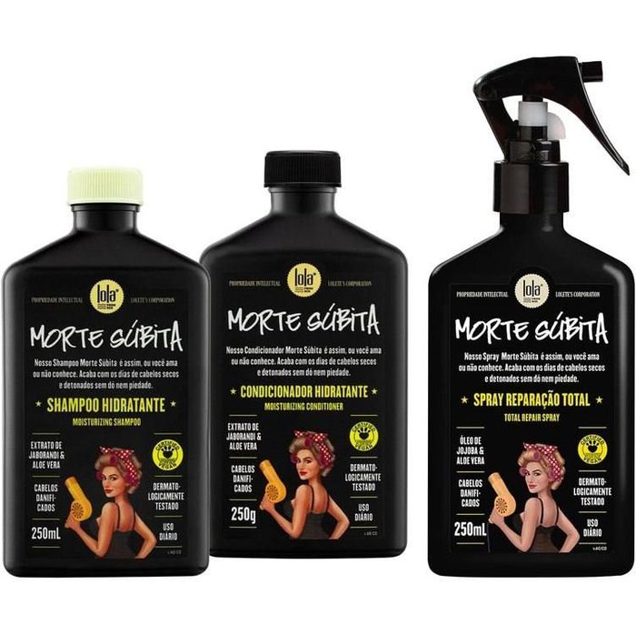 Kit Morte Súbita Shampoo + Condicionador + Spray Reparaçao - Lola From Rio
