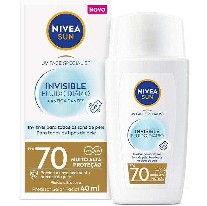 NIVEA SUN Protetor Solar Facial Fluido UV Face Specialist Invisible FPS 70 40ml