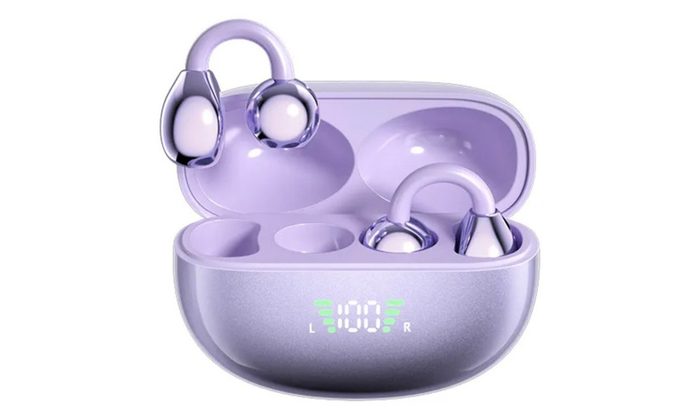 Fone De Ouvido Bluetooth Esportivo Com Clip De Orelha Violet
