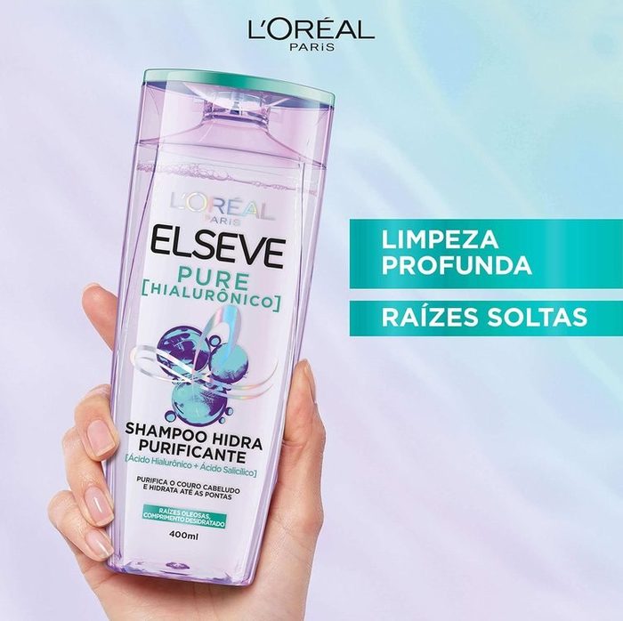 shampoo loreal paris elseve hidra purificante pure hialuronico 400ml