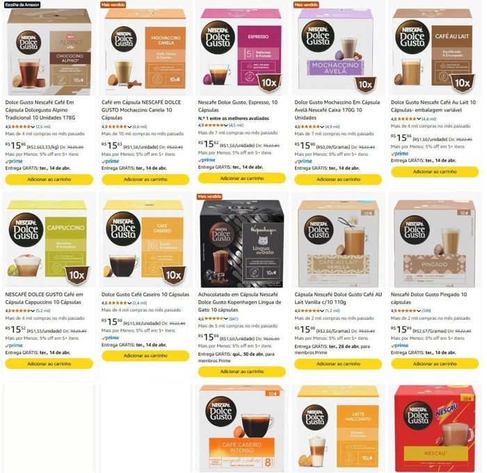 ☕️ Caixa Cápsulas Dolce Gusto