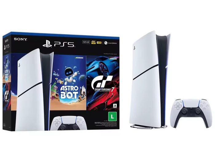 PlayStation 5 Edição Digital 825GB 1 Controle Branco + 2 Jogos