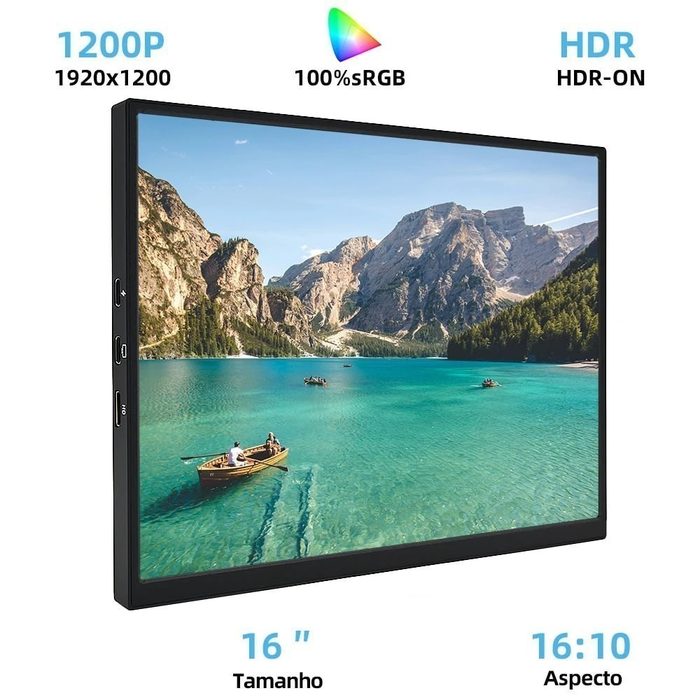 Monitor Portátil Zsus 16" 1920x1200p 16:10 ips