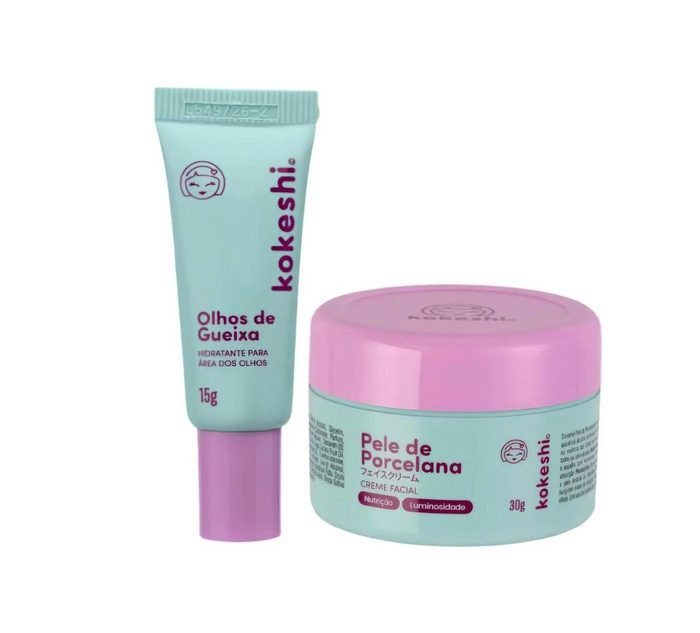 Kit Dupla Renovadores Faciais Kokeshi Pele Porcelana Olhos Gueixa