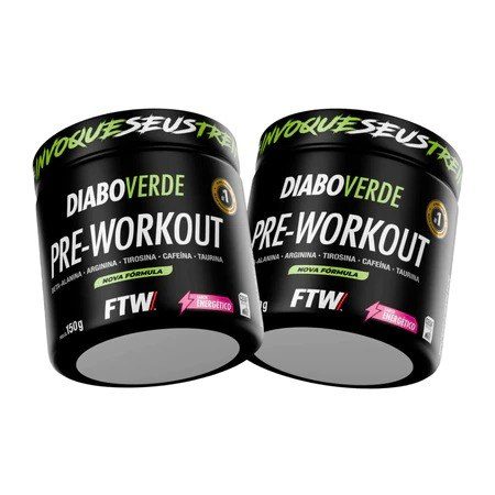Kit 2x Pré Treino Diabo Verde Pre-Workout 150g - FTW