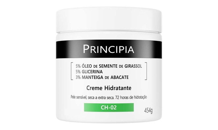 Creme Hidratante 5% Óleo de Semente de Girassol + 5% Glicerina + 3% Manteiga de Abacate Principia CH-02 com 454g