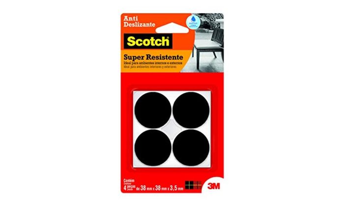 SCOTCH 3M Protetor Antideslizante Super-resistente Extragrande Preto 4 Un.