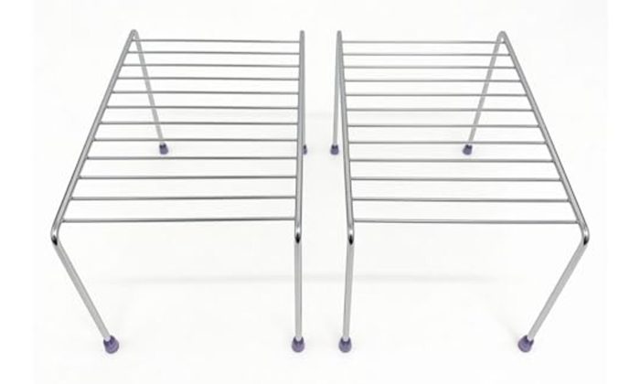 Kit 2 Organizadores de Cozinha Aramado Cromado para Armário Prateleira Multiuso 32cm