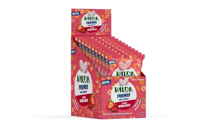 Valda Friends Pastilha para Garganta Morango Sachê 10x25g