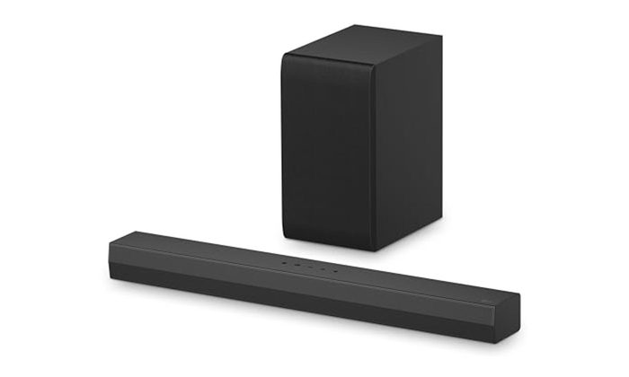 Soundbar LG 300W RMS, 2.1 Canais, Dolby Digital, Sem fios, Bluetooth 5.3, Entrada Óptica, HDMI, AI Sound Pro - S40T