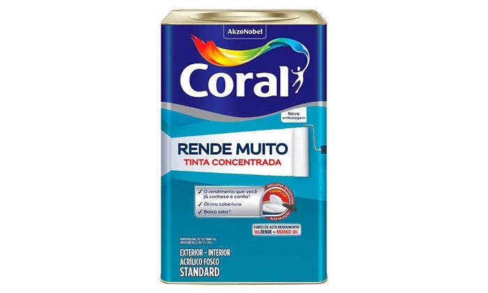 Tinta Para Parede Interna e externa Acrílica Fosco Rende Muito Coral 16L Diversas Cores