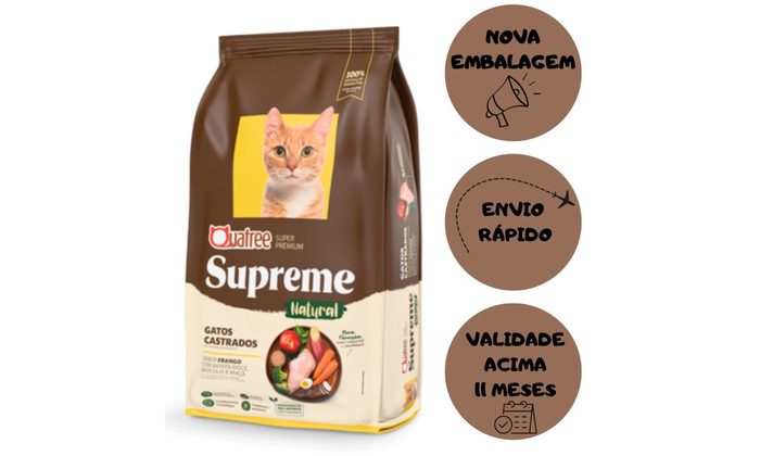 Ração Quatree Supreme Gato Castrado Frango 10,1 kg