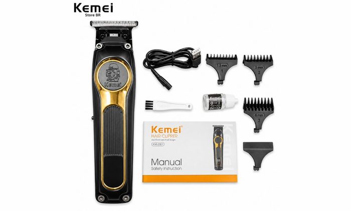 Kemei 2351 Usb Recarregável Máquina de Cortar cabelo sem fio elétrico masculino 7200 RPM 5W Portátil