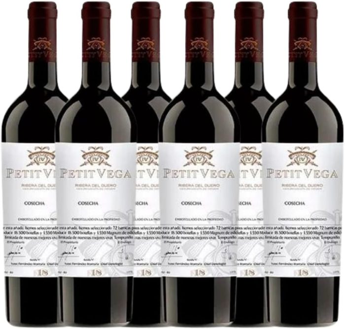 Vinho Espanhol Petit Vega 18 meses do Ribera Del Duero 750ml - Caixa com 6 garrafas